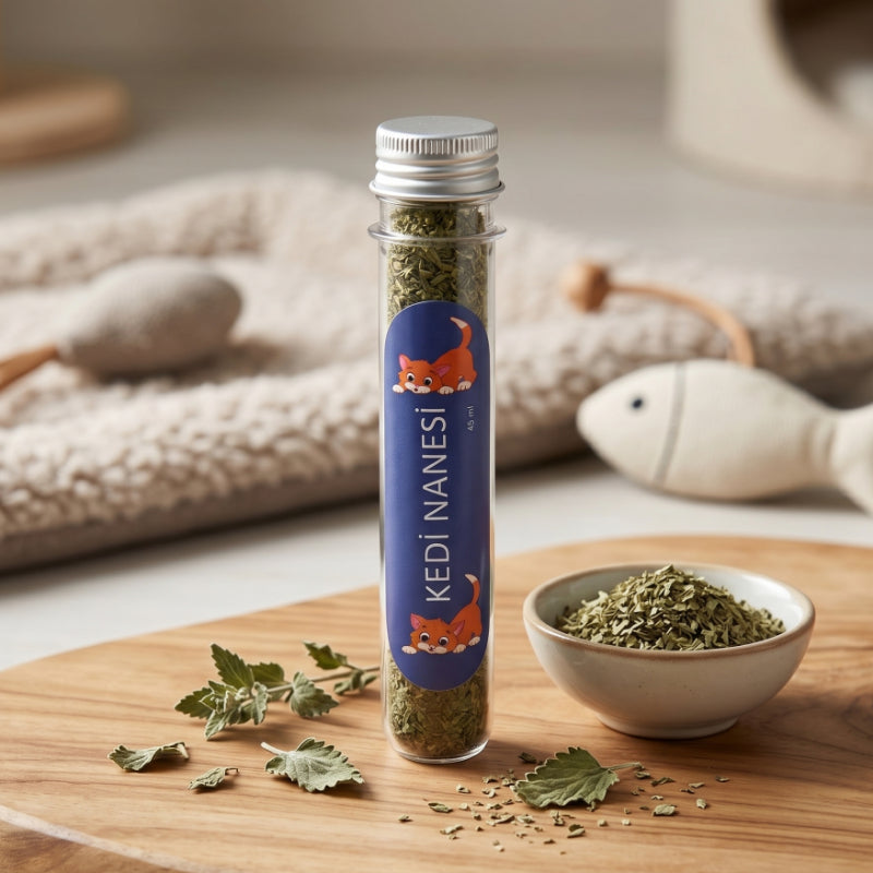 🌿 PatiMint - Doğal Kedi Nanesi (Catnip) - 45 ml Tüp - Pratik ve Taze
